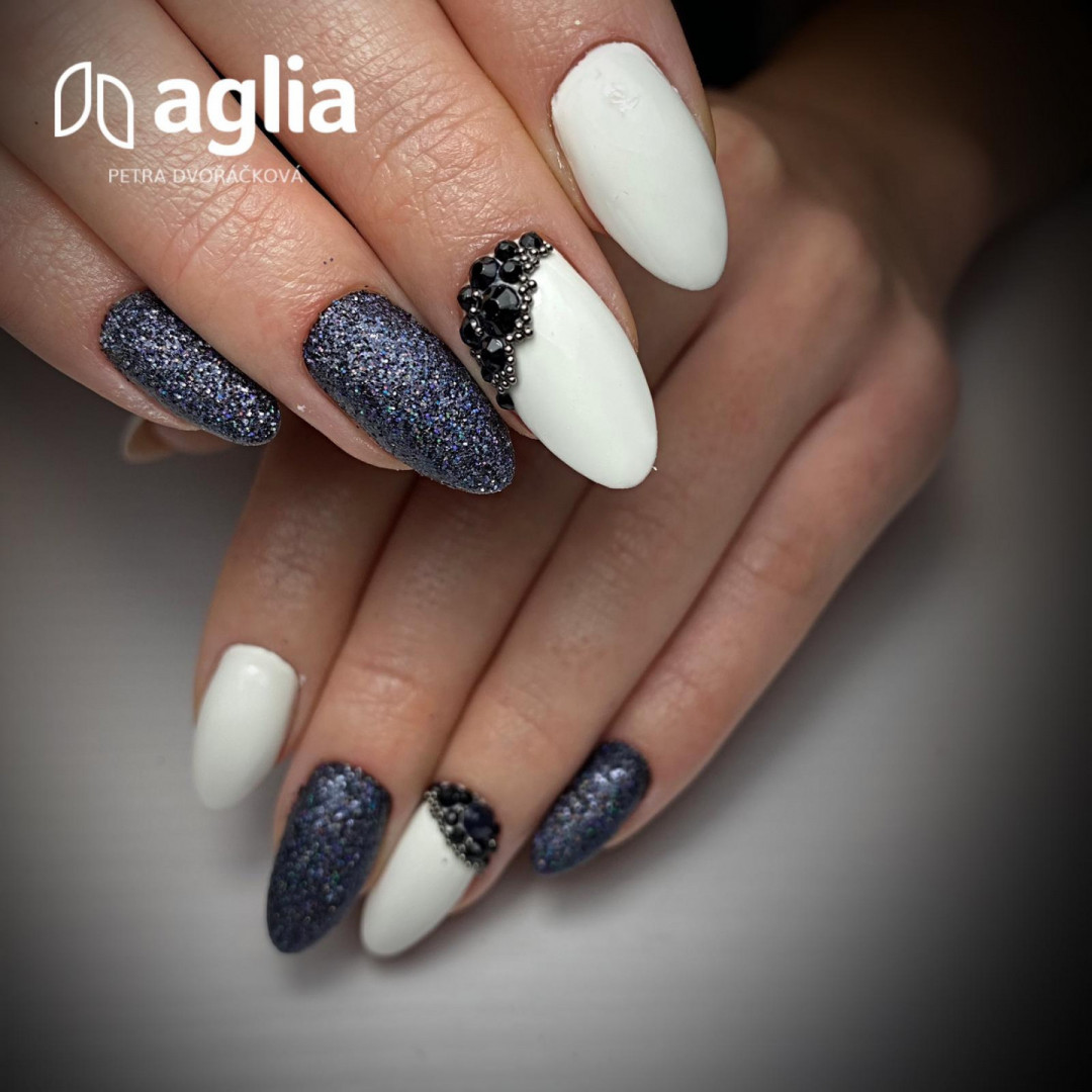 ARCTIC WHITE &amp; glitter BLACK HOLOGRAM