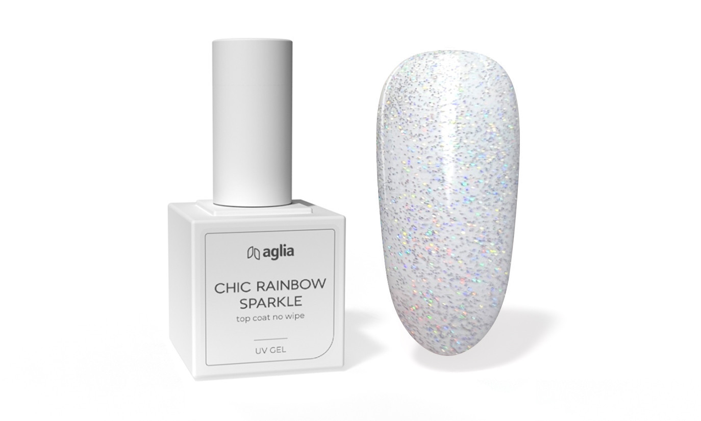 CHIC RAINBOW SPARKLE - vrchní bezvýpotkový UV gel